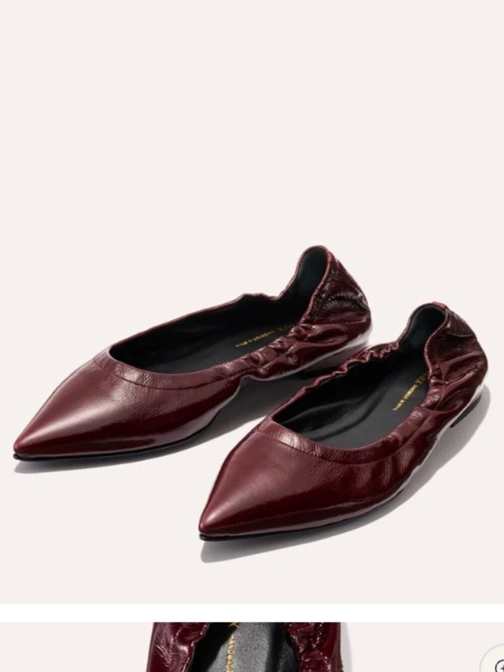 Margaux Roma Flat, Merlot Crinkle Patent Leather, Size 35.5